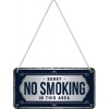 Placă metalică cu Șnur 10 x 20 - Sorry No Smoking