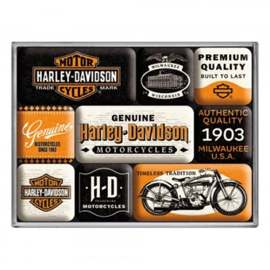 Set magneți Harley-Davidson Genuine Motorcycles Milwaukee - Motociclete Autentice Din Milwaukee