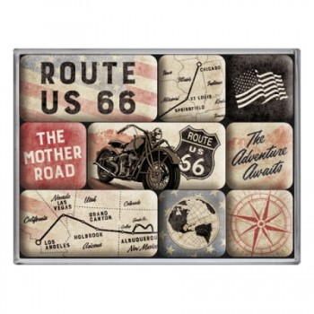Set magneți Route 66 Bike Map - Harta și Motocicleta